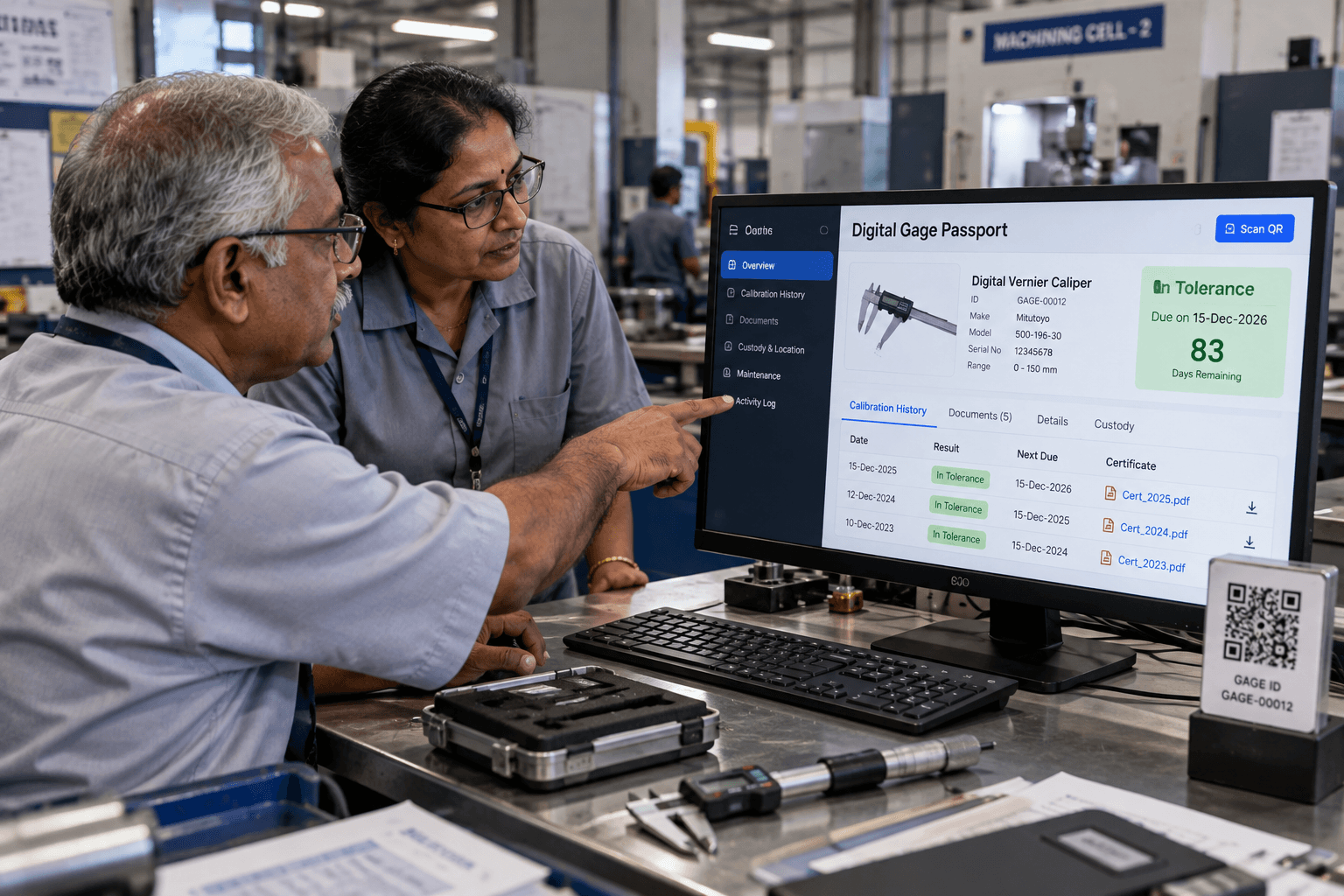 Digital Gage Passports & Shop-Floor QR Scanning