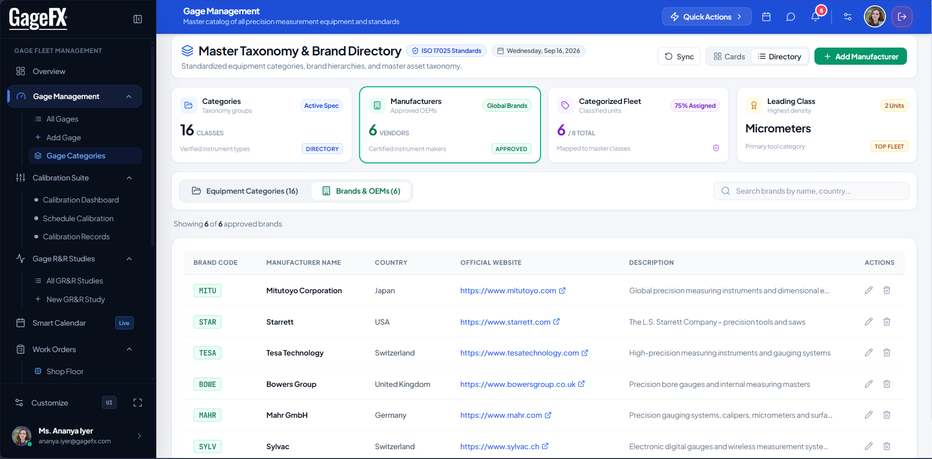Approved Manufacturer Registry